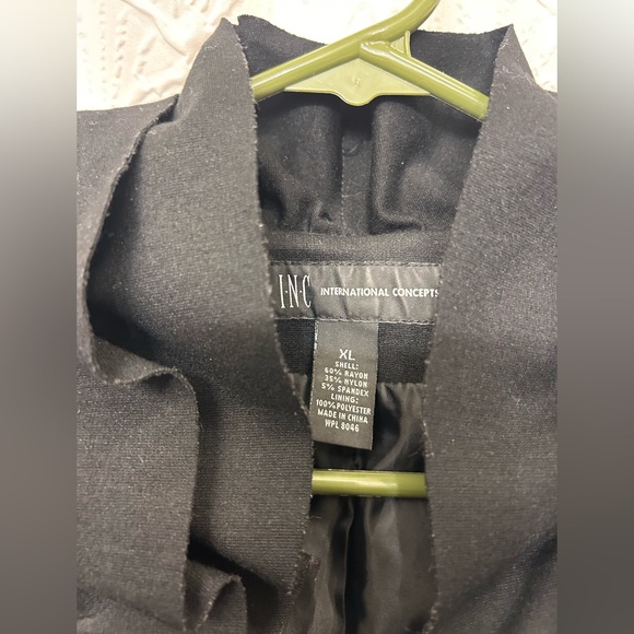 INC International Concepts Black Ruffled Blazer - Picture 4 of 6